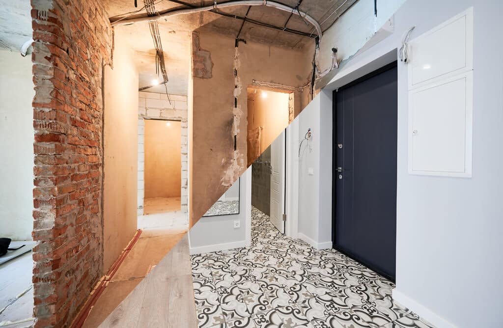 Apartment With Doorways Before And After Renovation.